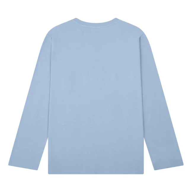 Camiseta de manga larga de algodón orgánico | Azul