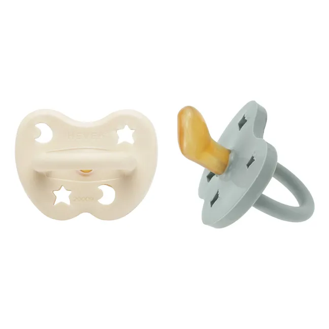 Natural Rubber Physiological Pacifiers - Set of 2 | Light grey