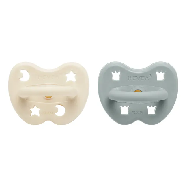 Natural Rubber Physiological Pacifiers - Set of 2 | Light grey