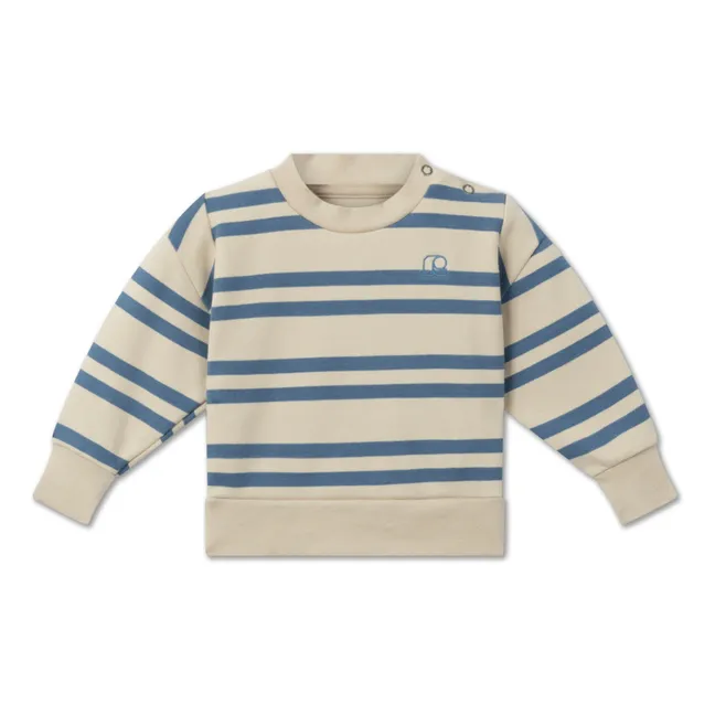 Organic Cotton Striped Sweatshirt | Ecru