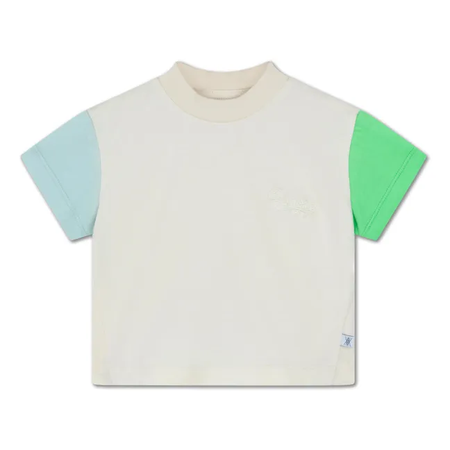 Camiseta Algodón orgánico Colorblock | Beige