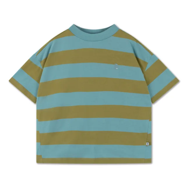 Camiseta de rayas de algodón ecológico | Azul