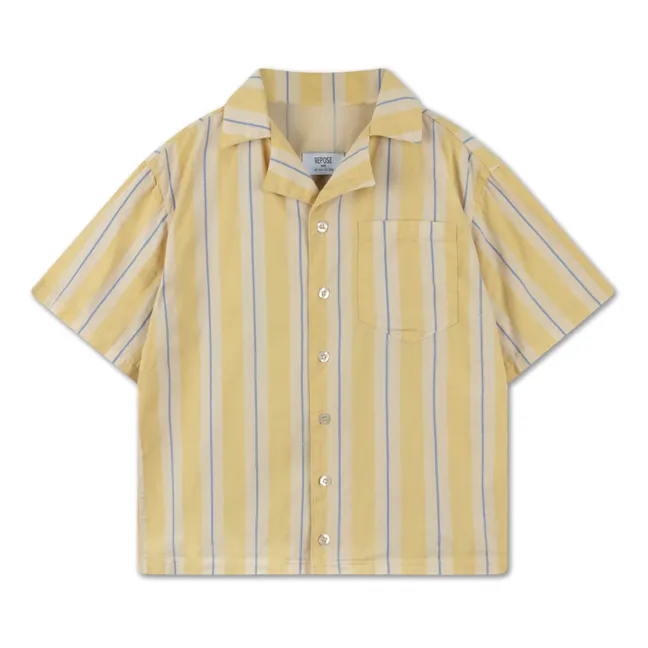Boxy organic cotton shirt | Yellow