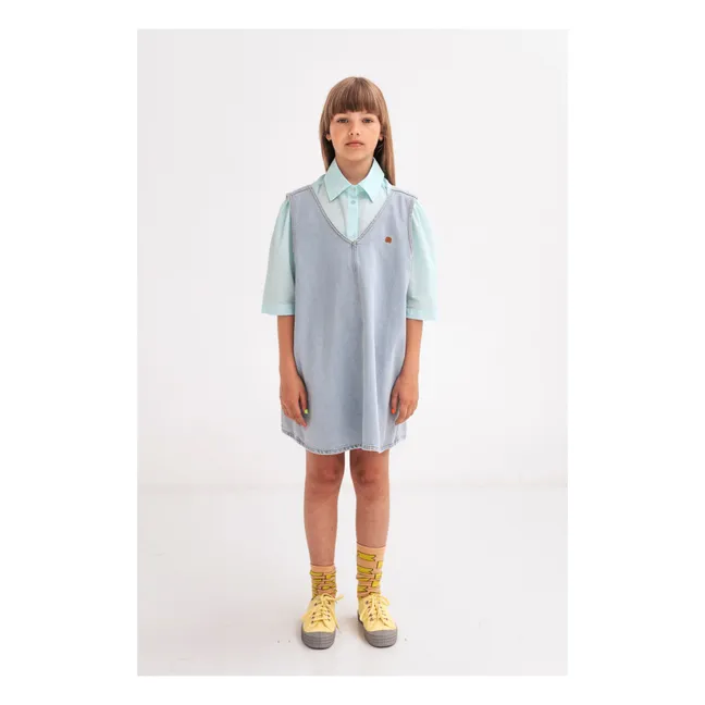 Pinafore Organic Cotton Dress | Denim blue