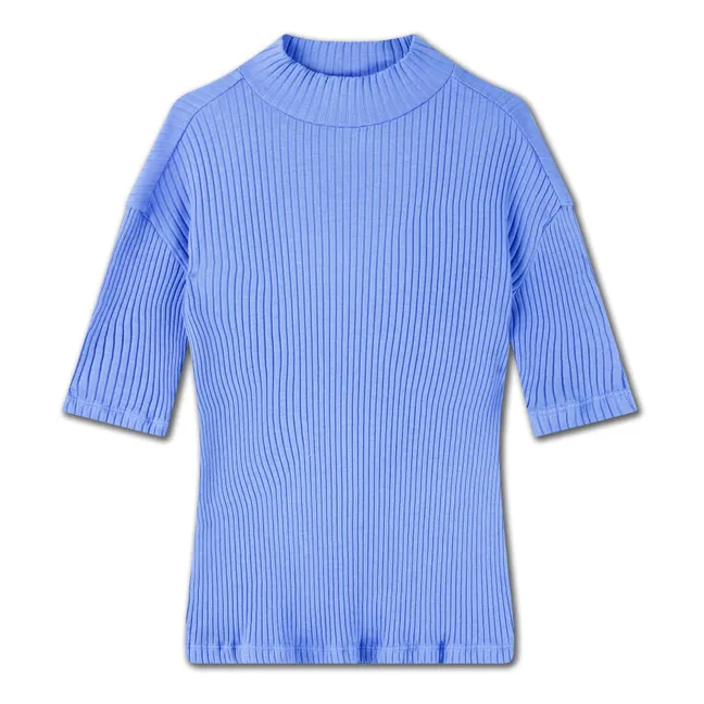 Ripp-T-Shirt aus Bio-Baumwolle | Lavendel