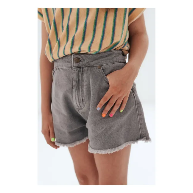 Recycled Denim Shorts | Grey