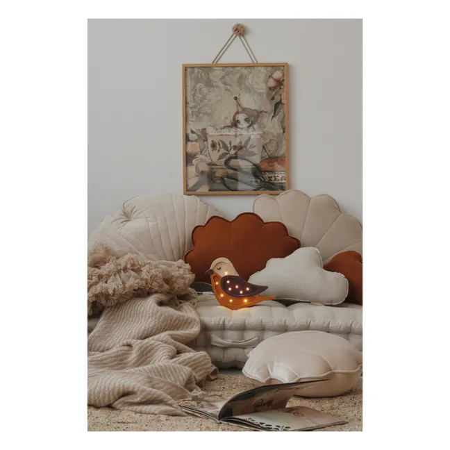 Linen shell cushion | Caramel