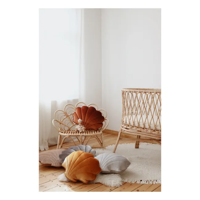Coussin Coquillage en velours | Terracotta