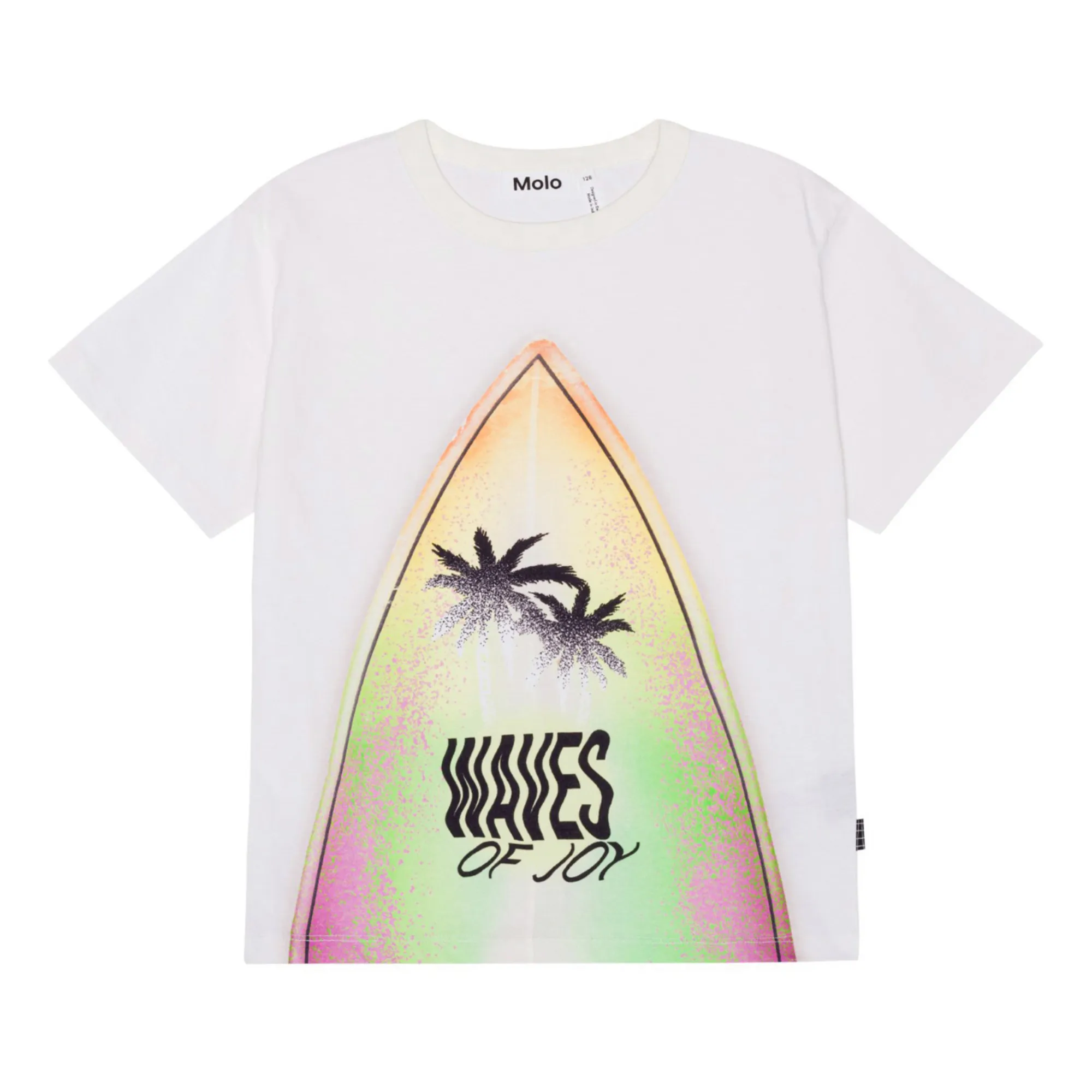Molo White Riley Surfboard Organic Cotton T-Shirt