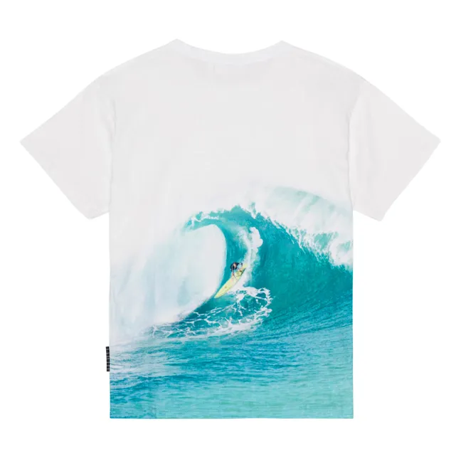 Camiseta de algodón orgánico Riley Wave | Blanco