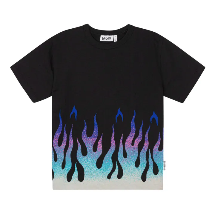 Riley Flame Organic Cotton T-Shirt | Black- Product image n°0