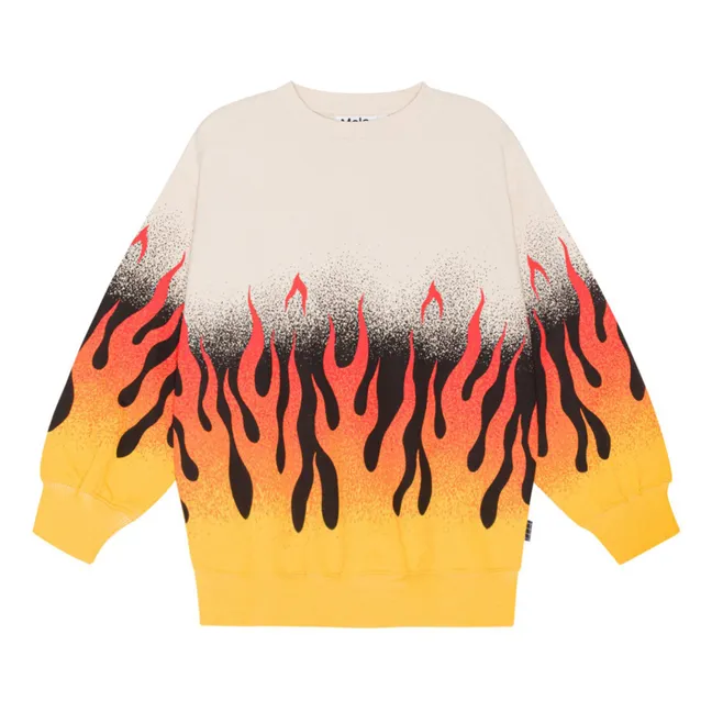 Monti On Fire organic cotton sweatshirt | Beige