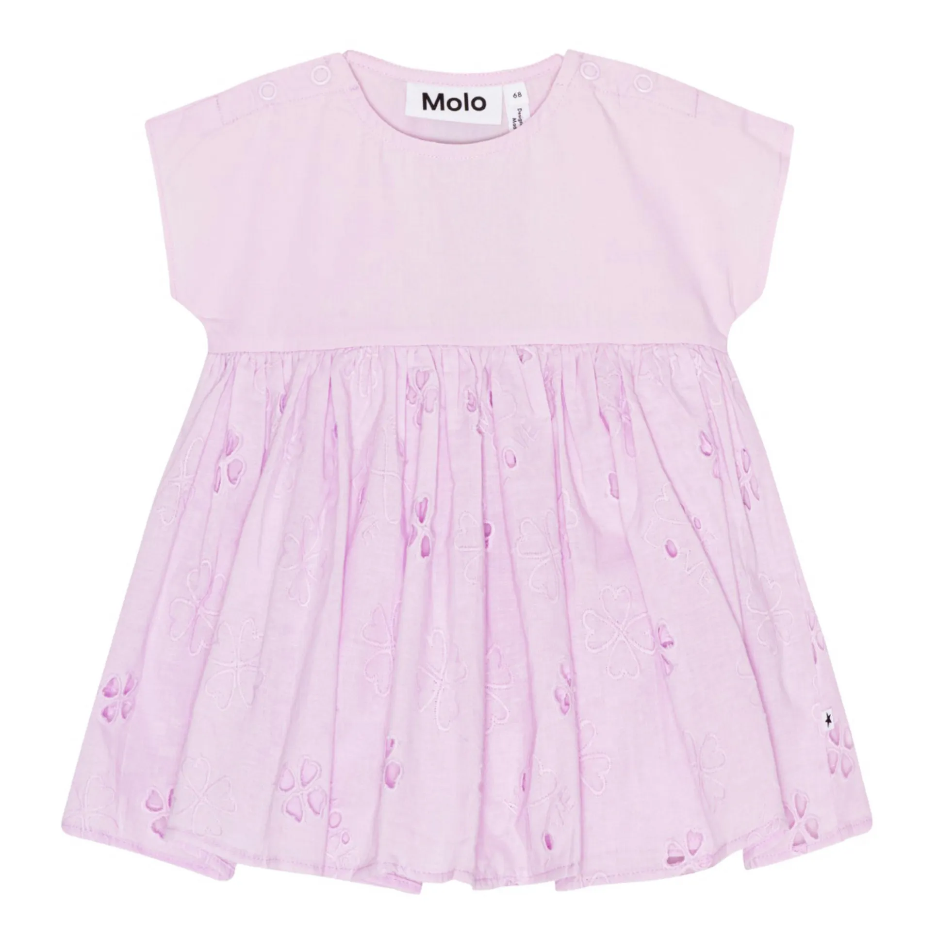 Robe Channi Broderie Anglaise Coton Bio | Rose- Image produit n°0