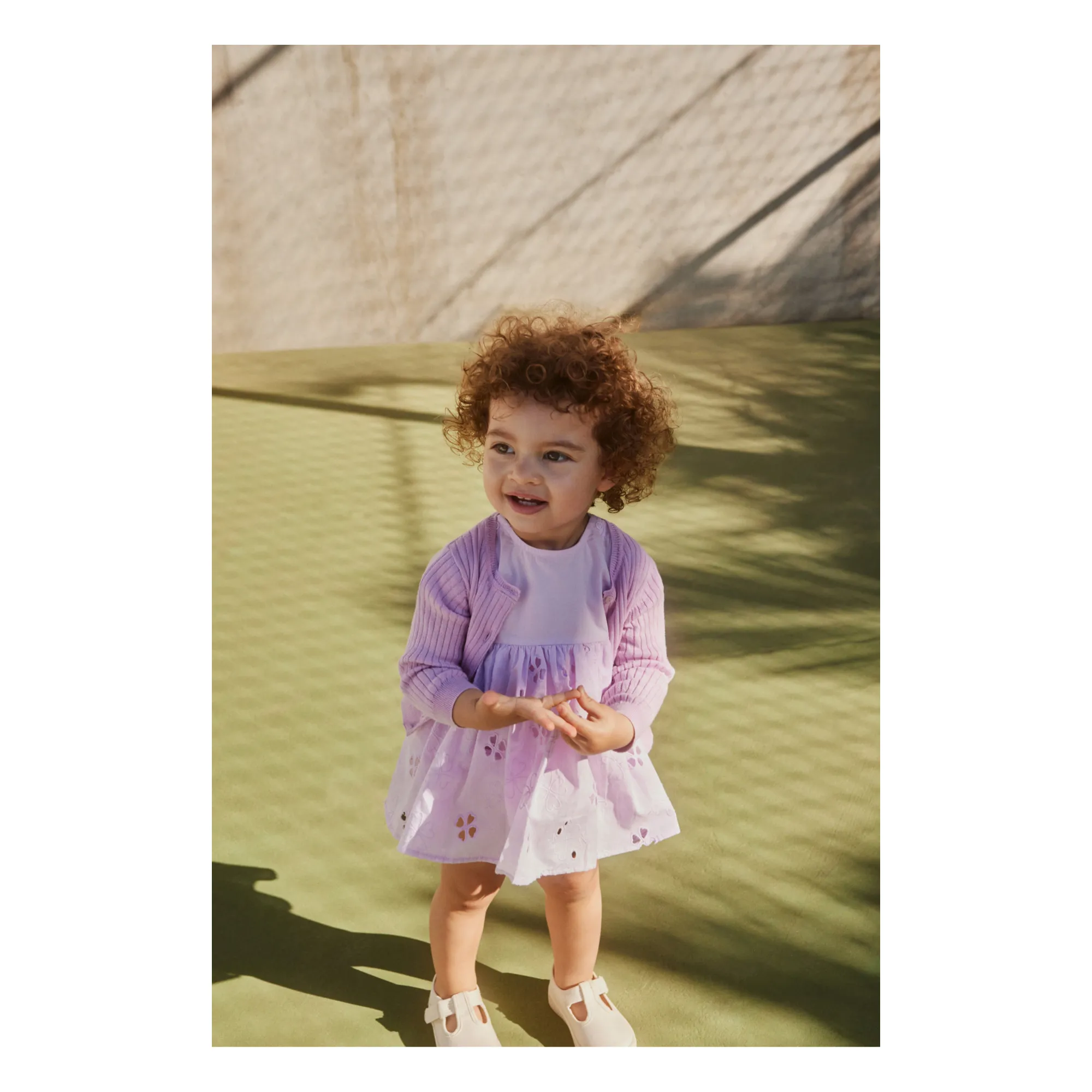 Robe Channi Broderie Anglaise Coton Bio | Rose- Image produit n°1
