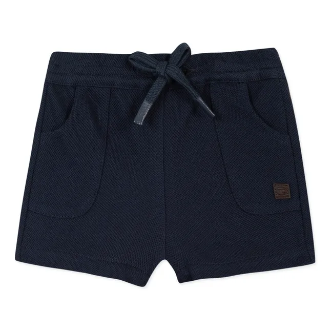 Pantalón corto de lino con cordón | Azul Marino
