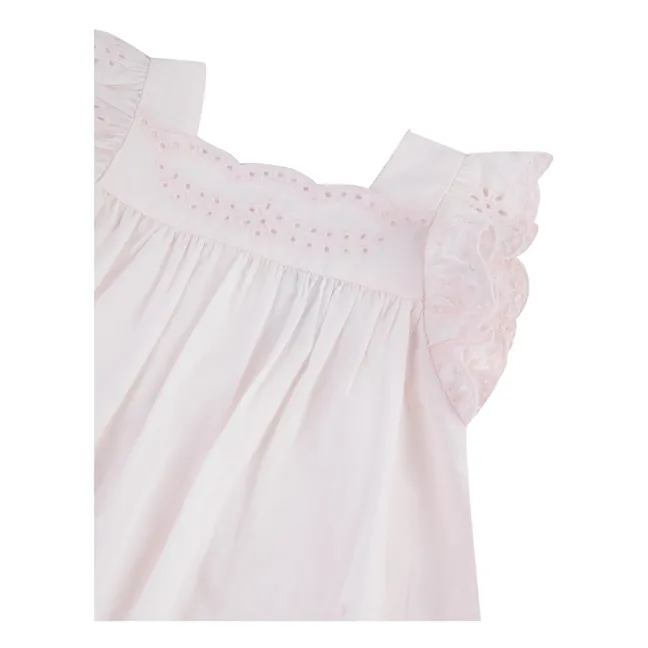 Robe Broderie Anglaise | Rose pâle