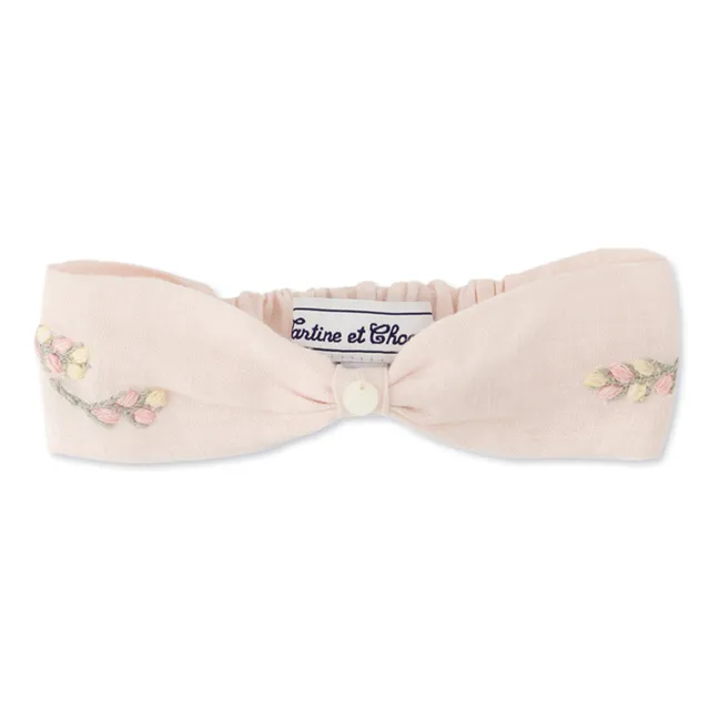 Embroidered headband | Pale pink