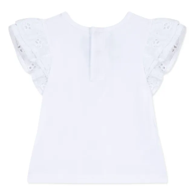 Maglietta Broderie Anglaise | Bianco