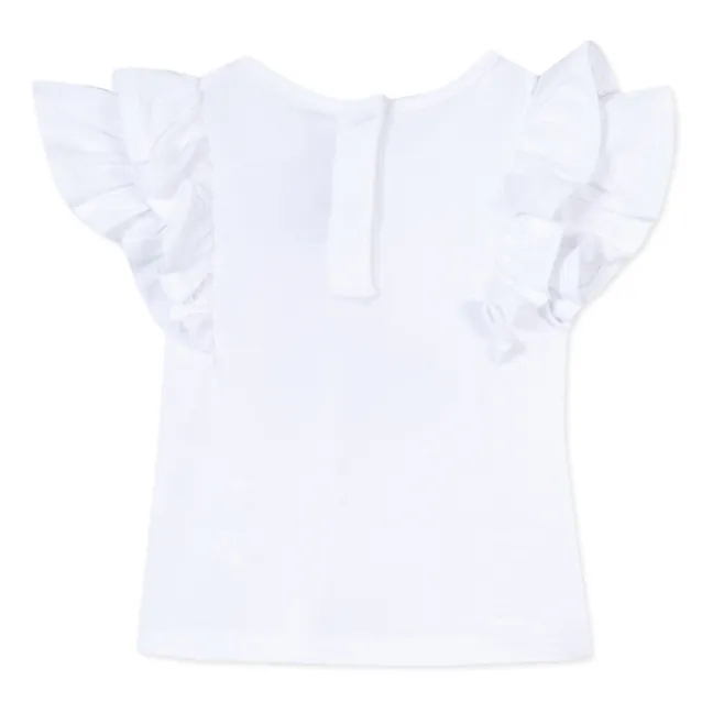 T-Shirt Rüschen | Weiß