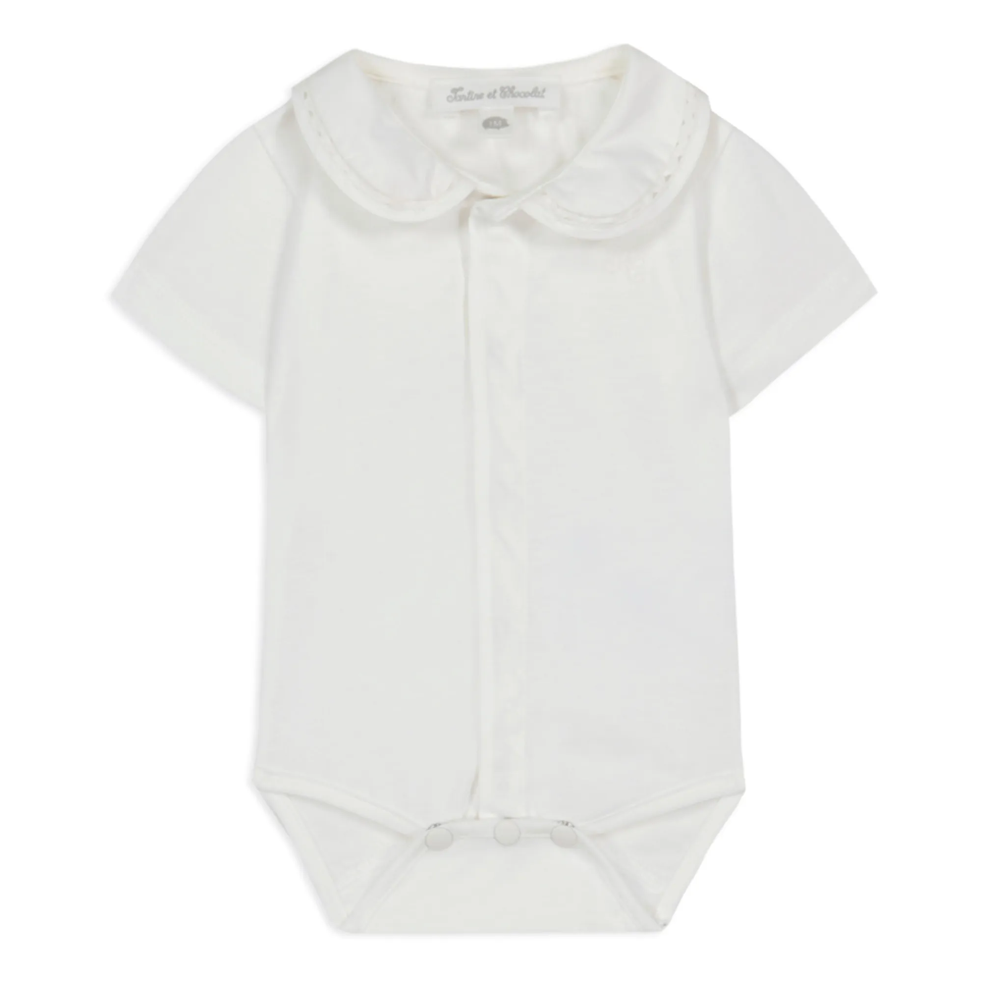 Tartine Et Chocolat White Claudine Collar Bodysuit