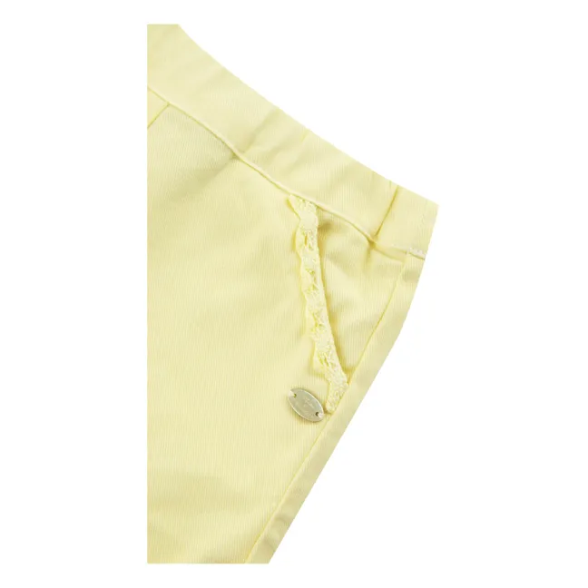 Embroidery shorts | Pale yellow
