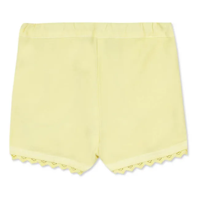 Pantalones cortos bordados | Amarillo palo