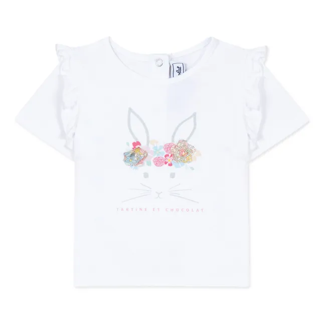 Rüschen-T-Shirt Kaninchen | Weiß