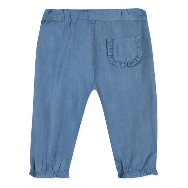 Ruffled trousers | Blue