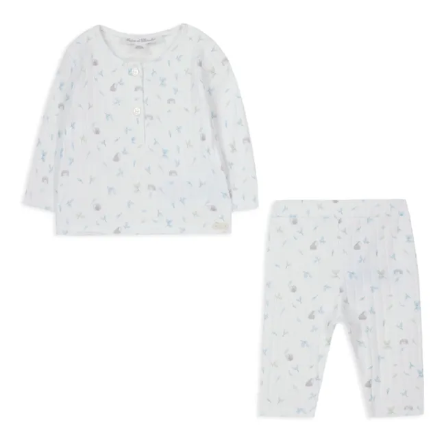 Conjunto de pijama de canalé | Blanco