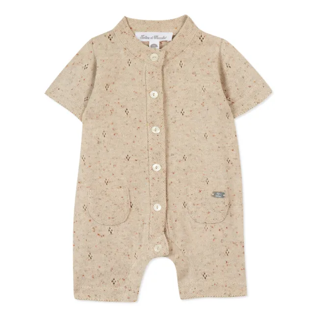 Combinaison en Maille | Beige chiné