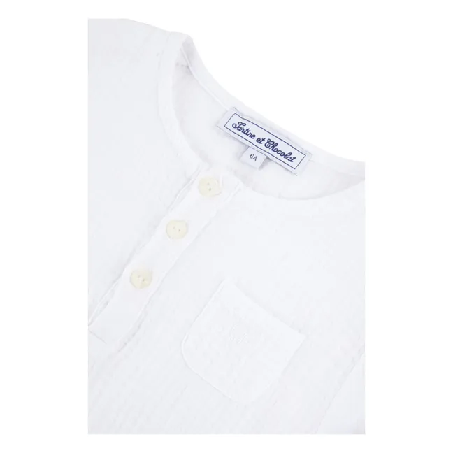Cotton Muslin Kurta Shirt | White