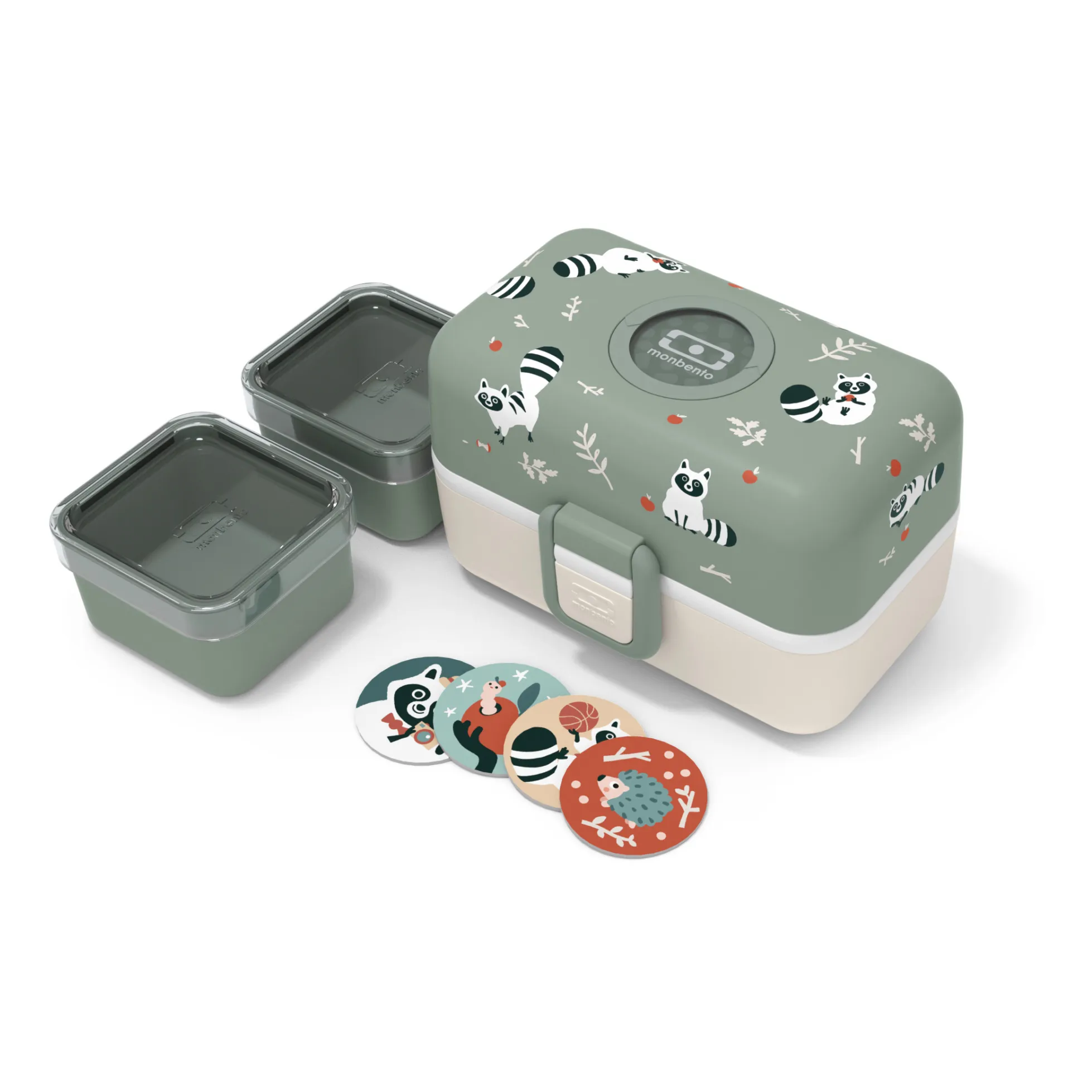 Monbento Green Clay Mb Tresor Adaptable Children's Bento With 3 Compartments