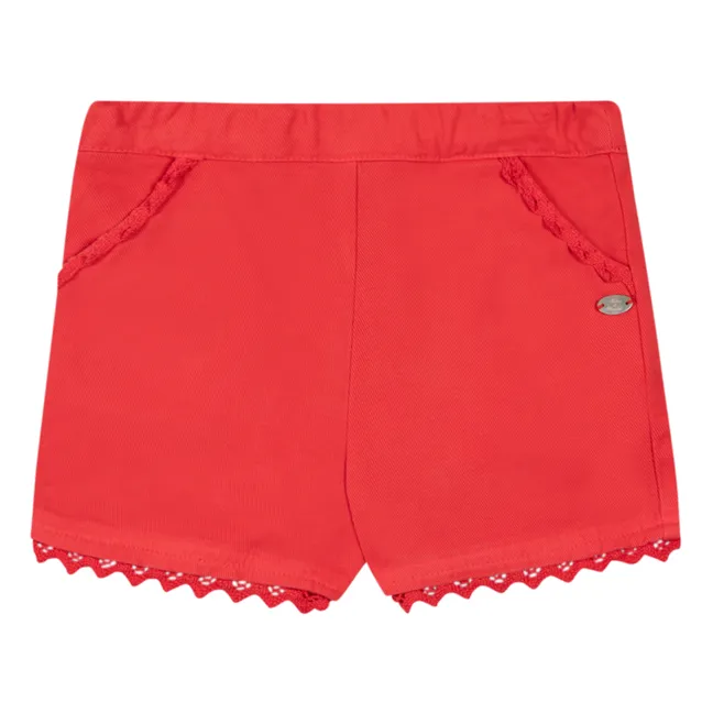 Pantalones cortos bordados | Rojo