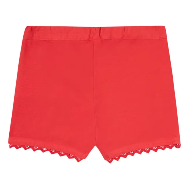 Pantalones cortos bordados | Rojo