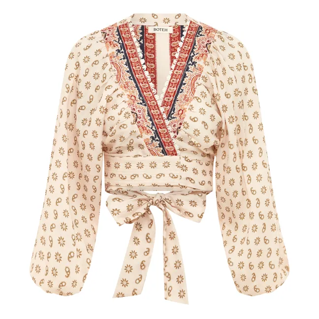 Top Tie Batwing in lino | Rosa