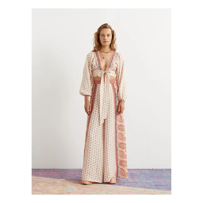 Top Tie Batwing in lino | Rosa