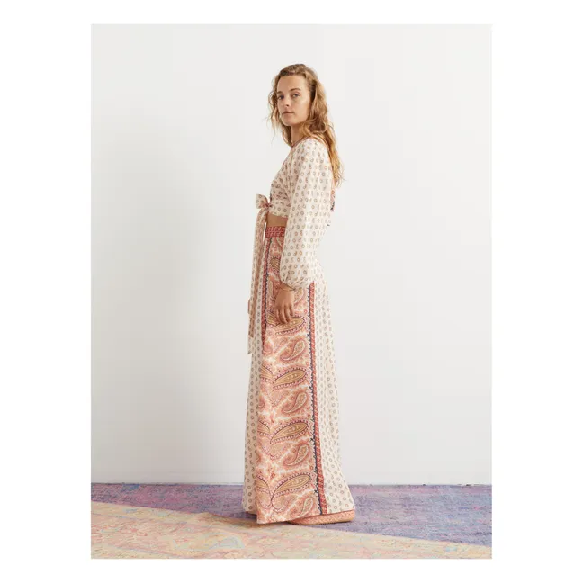Top Tie Batwing in lino | Rosa