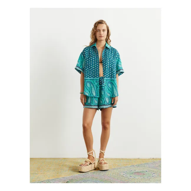 Elba Boy Linen shirt | Emerald green
