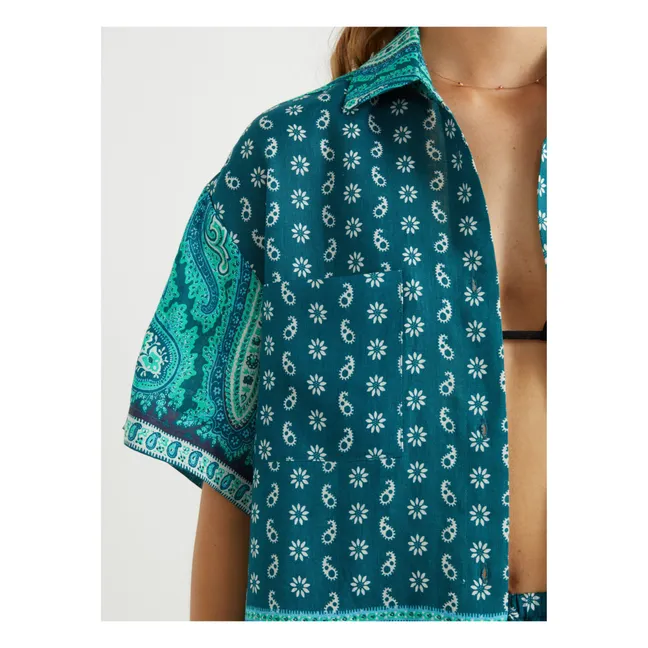 Elba Boy Linen shirt | Emerald green