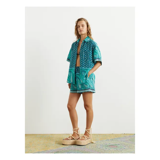 Elba Boy Linen shirt | Emerald green