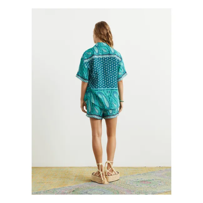 Elba Boy Linen shirt | Emerald green