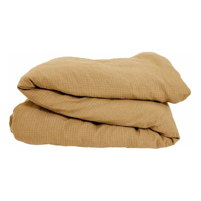 Bettdeckenbezug aus gewaschenem Leinen | Gris soie