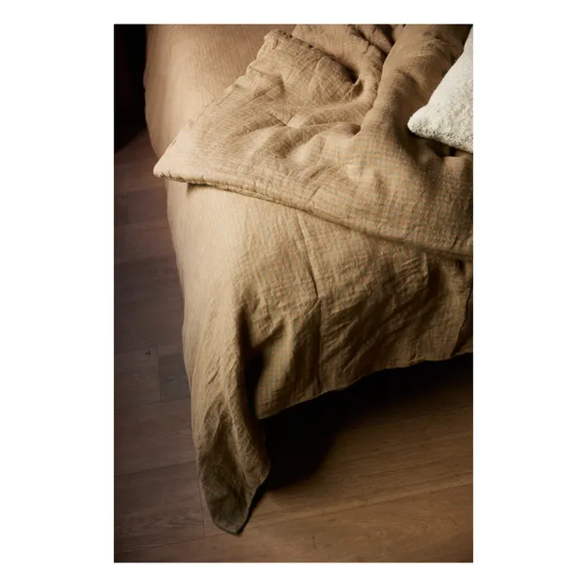 Bettdeckenbezug aus gewaschenem Leinen | Gris soie