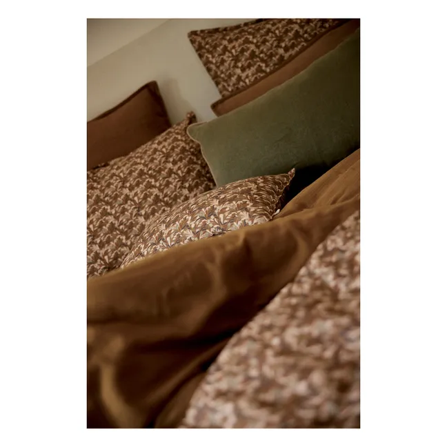 Kissenbezüge aus bedrucktem Perkal - 2er Set | Haselnussbraun
