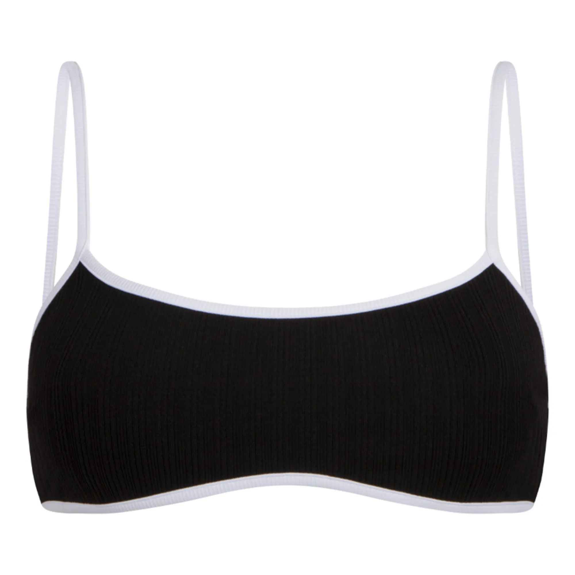 Anja Paris Black Ribbed Top L'éclatant