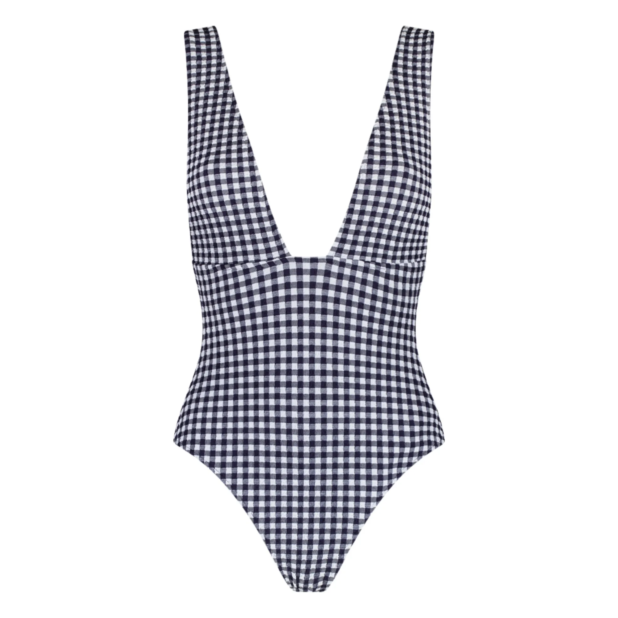 Maillot 1 Pièce Le Plongeant Vichy | Bleu marine- Image produit n°0