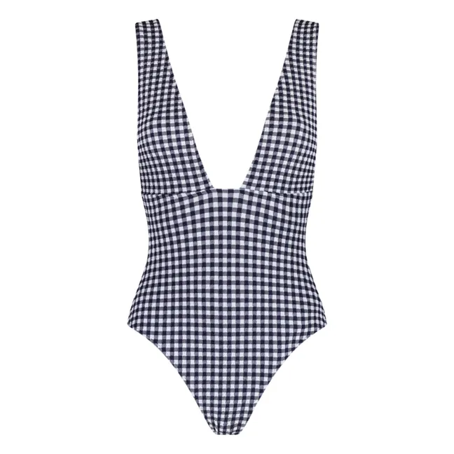 Costume da bagno Le Plongeant Vichy 1-Piece | Blu marino