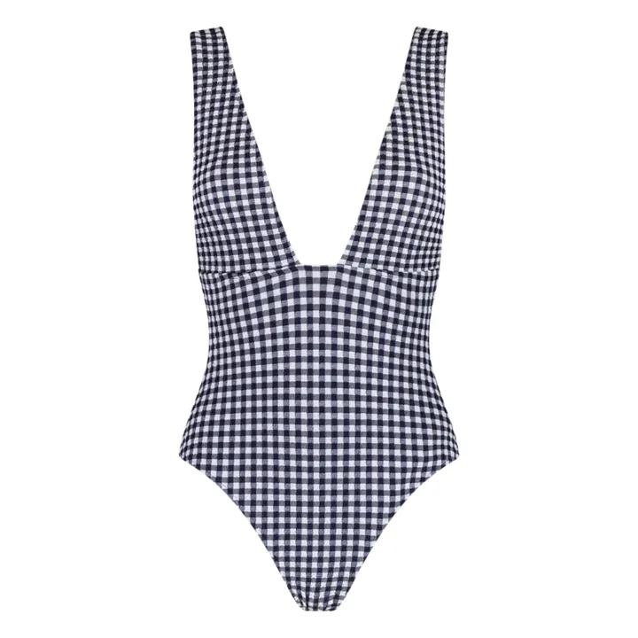 Maillot 1 Pièce Le Plongeant Vichy | Bleu marine- Image produit n°0
