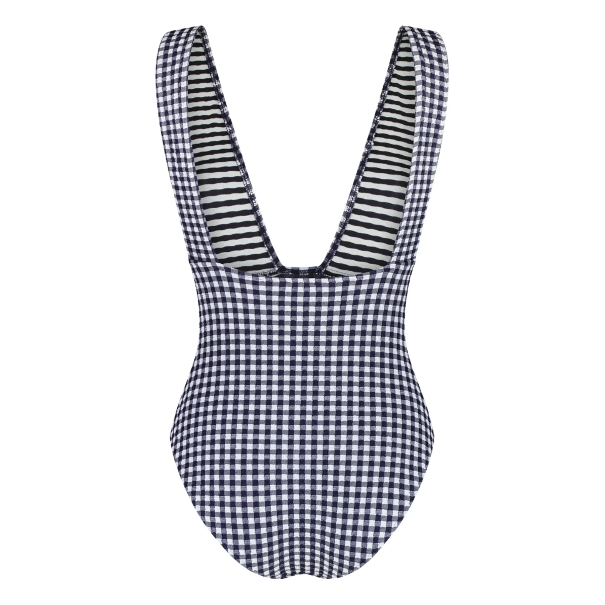 Maillot 1 Pièce Le Plongeant Vichy | Bleu marine- Image produit n°2