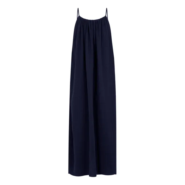 Cotton Gauze Dress | Navy blue